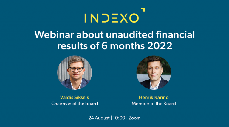 Indexo invites to a webinar on the financial results for the first half of 2022